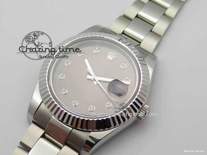 0214 Packable DateJust II 41mm SS BP Maker Best Edition Gray Dial Diam On SS Bracelet SA 3729
